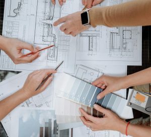 Designvalg i forbindelse med nybyg af hus.